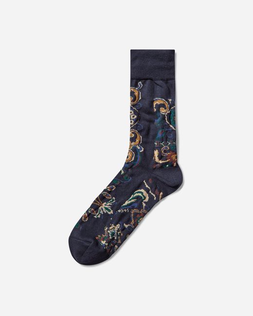 Sacai Blue Floral Socks Navy for men