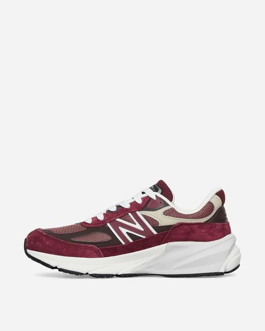 New Balance Red Made In Usa 990v6 Sneakers Burgundy / Tan for men