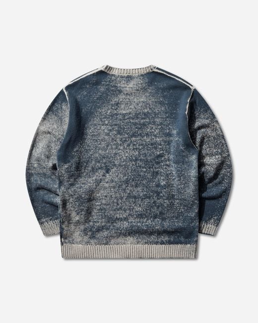 Neighborhood Blue S Pigment Bleed Crewneck Sweater for men