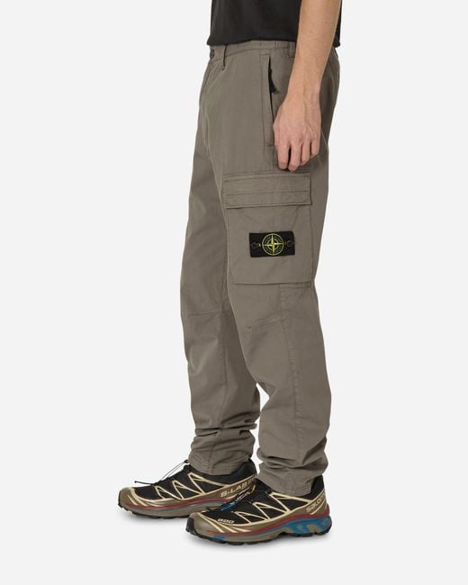 Stone Island Natural Regular Tapered Cargo Trousers Dove for men