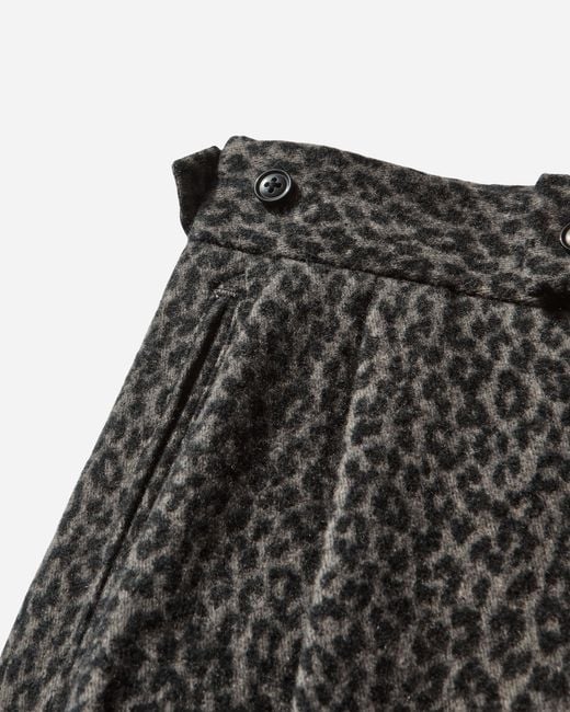 Needles Gray Men S Leopard Jacquard Side Tab Tucked Trousers Charcoal for men