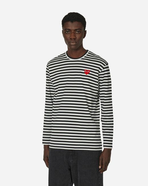 COMME DES GARÇONS PLAY Black Striped Longsleeve T-shirt for men