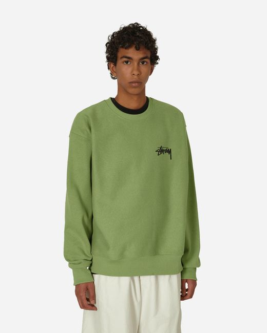 Stussy Classic Dot Crewneck Sweatshirts Moss in Green for Men | Lyst UK