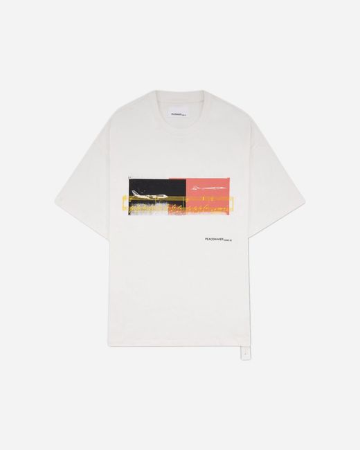 Oamc Peacemaker White Halfway To Nowhere Print Regular Fit T-Shirt for men