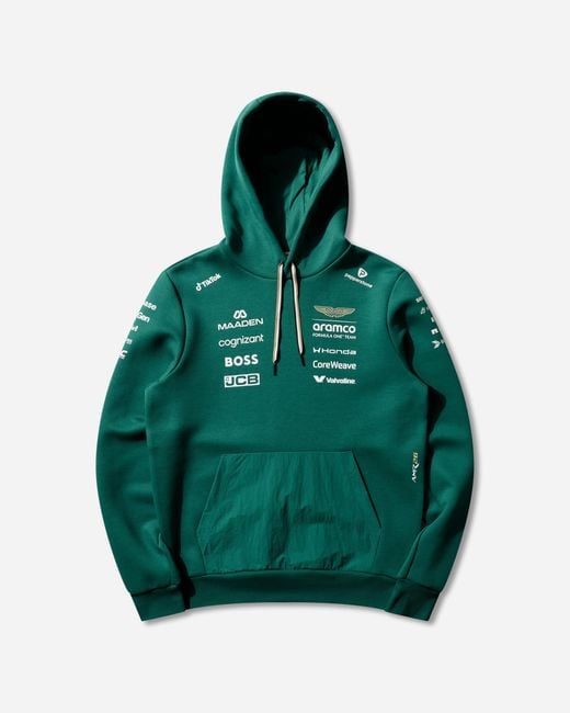 PUMA Green Aston Martin Aramco F1 Team Replica Hoodie Lux for men
