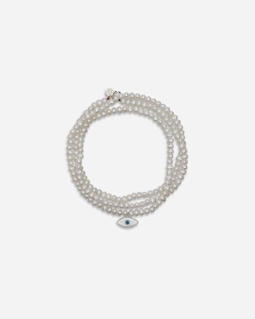 Undercover White See Real Flowers Triple Seed Pearl Bracelet Off for men