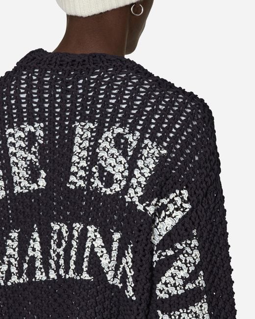 Stone Island Black Marina Knitted Nylon Rope Sweater for men