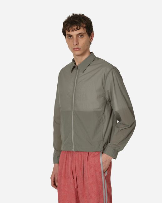 Amomento Gray Sheer Zip Up Shirt for men