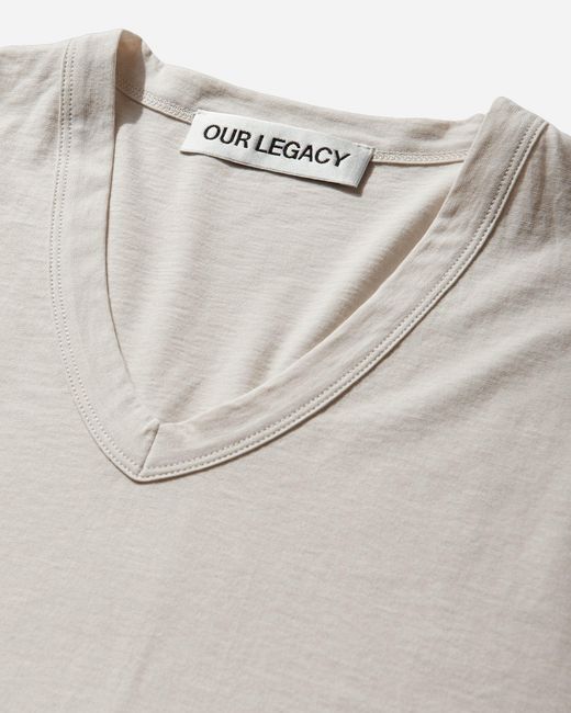 Our Legacy Natural Men S Gorge V-neck T-shirt Cream for men