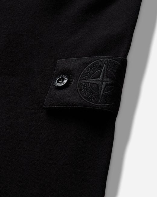 Stone Island Black Men S Ghost Stretch Cotton Fleece Crewneck Sweatshirt for men