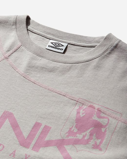 Umbro Gray Bank Holiday T-shirt Light Grey / Hot Pink for men