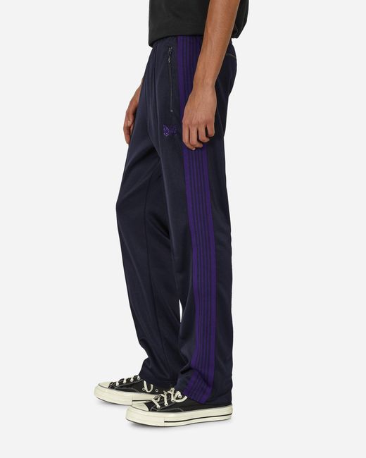 Needles Poly Smooth Narrow Track Pants Navy in Blue for Men