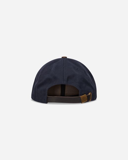KTZ Blue Yankees Mlb Leather Visor 9forty M-crown Adjustable Cap Dark Brown for men