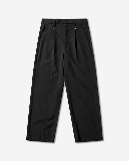 MM6 by Maison Margiela Black Men S Stapled Wool Trousers for men