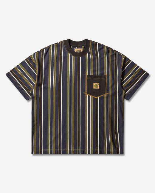 Carhartt Black Men S Nicholas Daley Stripes T-shirt Blue for men