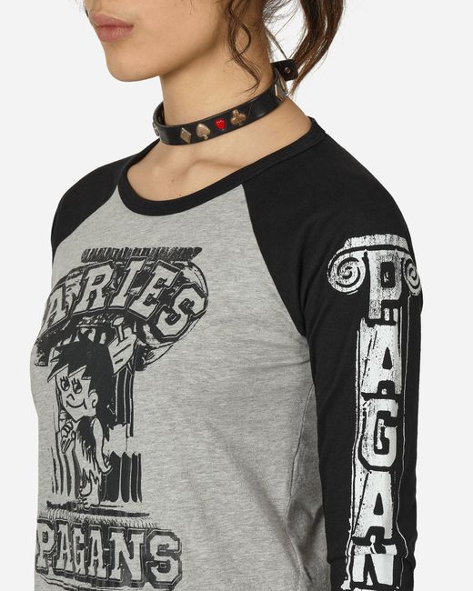 Aries Aged Raglan Baseball Baby Longsleeve T-shirt Grey / Black