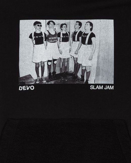SLAM JAM Black Devo Reverse Evolution Hooded Sweatshirt for men