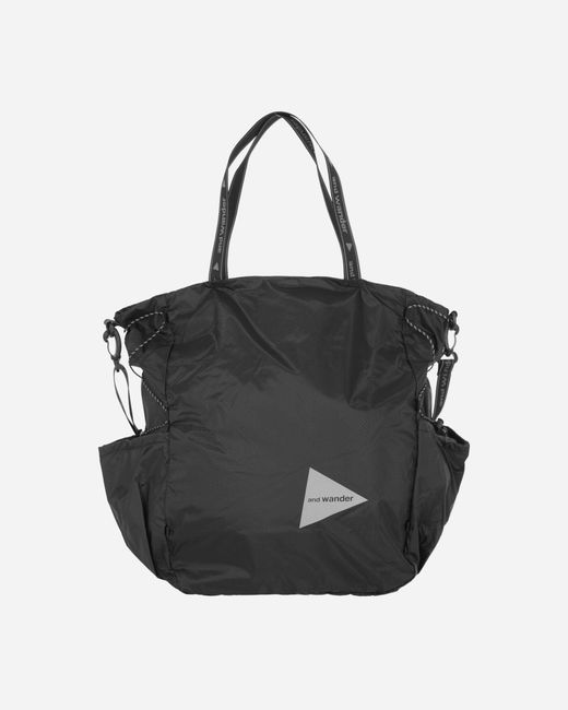 And Wander Black Sil Tote Bag Charcoal for men