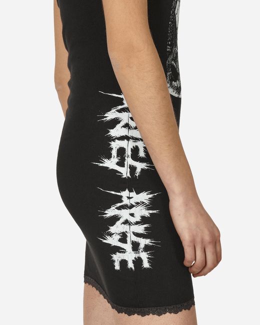 Aries Black Hardcore Lace Trim Vest Dress