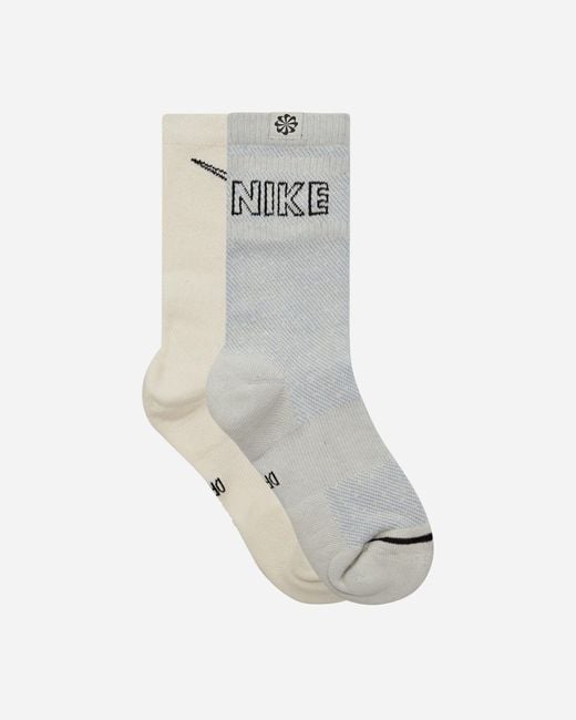 Nike White Everyday Plus Cushioned Crew Socks Cream for men