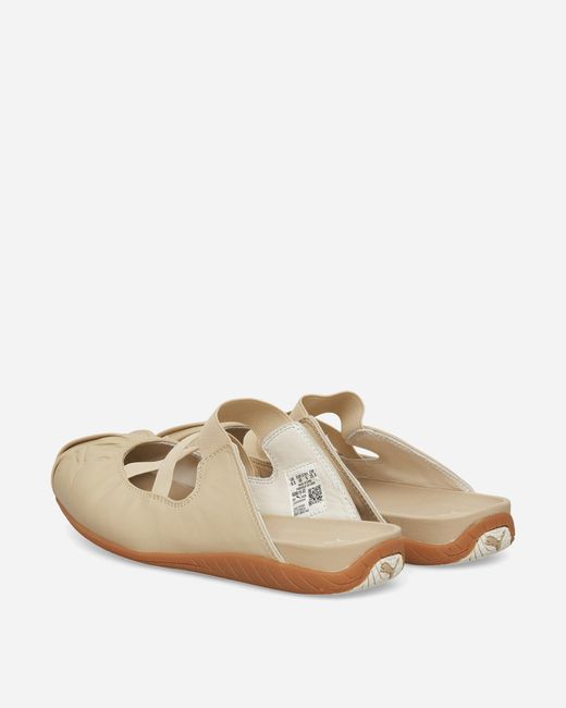 PUMA White S Speedcat Mules Toasted Almond Melted Caramel