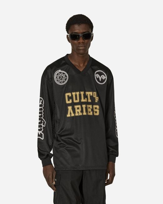 Aries Black Cult Leader Airtex Longsleeve T-Shirt for men