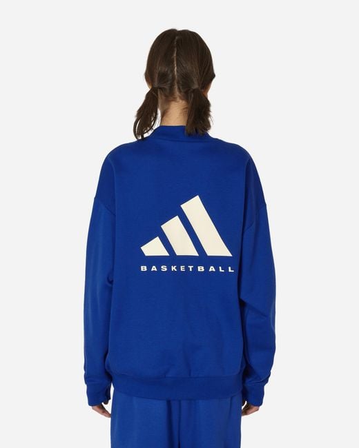 Adidas Blue Basketball Crewneck Sweatshirt Lucid