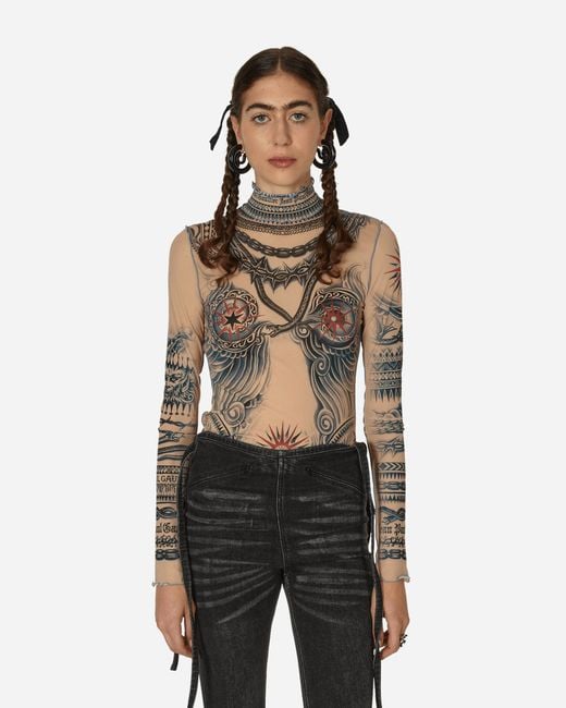 Jean Paul Gaultier Natural Sun Tattoo Top Nude