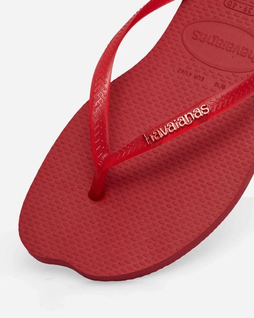 Havaianas Red S Slim Split Flip Flops