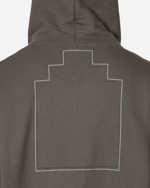 Cav Empt Black Logo Embroidery Zip Hoodie Charcoal for men