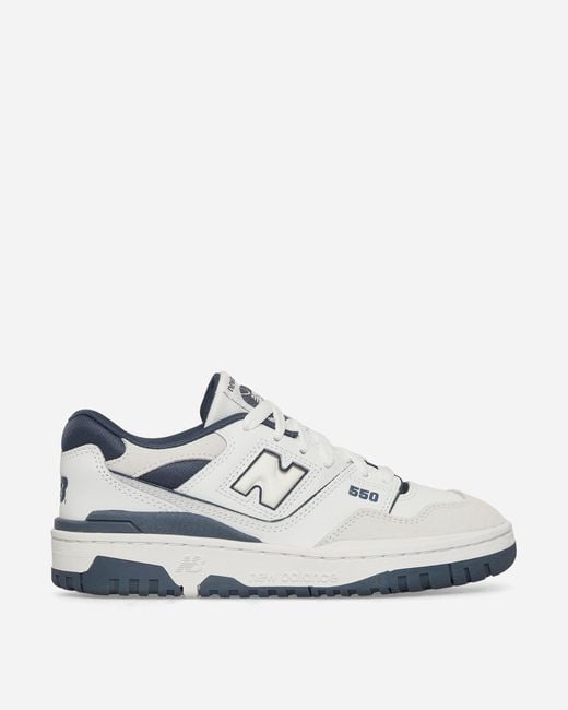 New Balance 550 Vintage Indigo Womens Lifestyle Shoes White Blue