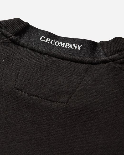 C P Company Black Men S Diagonal Raised Fleece Crewneck Sweatshirt for men