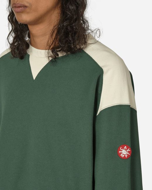 Cav Empt Green Panel Shoulder Crewneck Sweatshirt for men