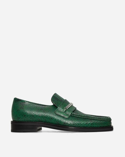Martine Rose Green Square Toe Loafers for men