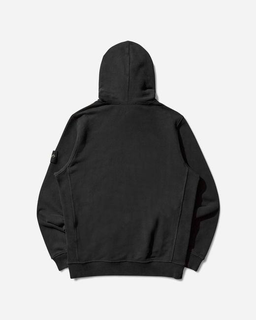 Stone Island Black S Garment Dyed Hoodie