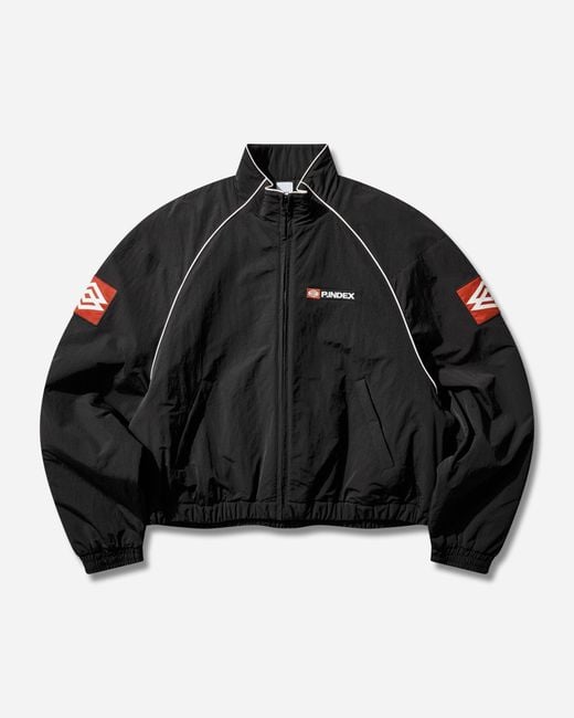 Protocol Index Black Exaggerated Shoulder Track Jacket for men