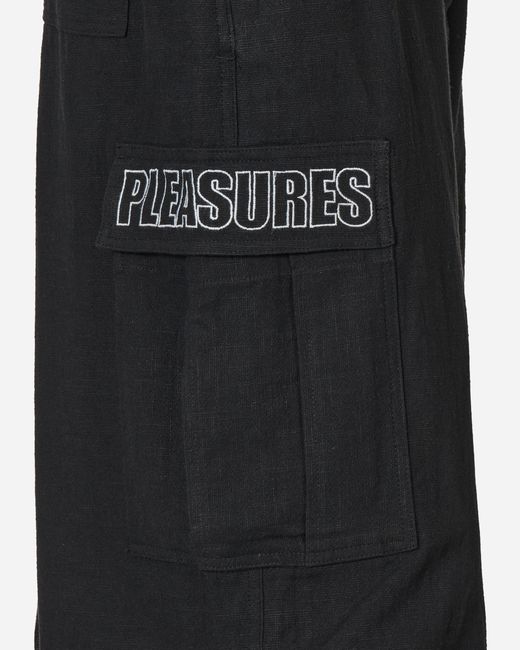 Pleasures Black Visitor Wide Cargo Pants for men