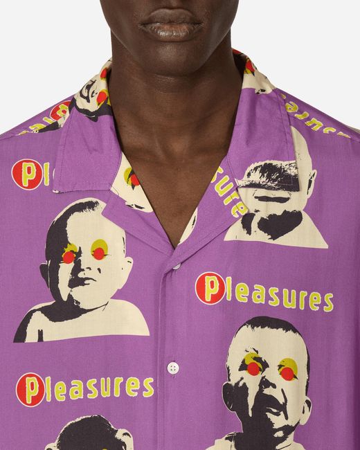 Pleasures Purple Head Shirt Down for men
