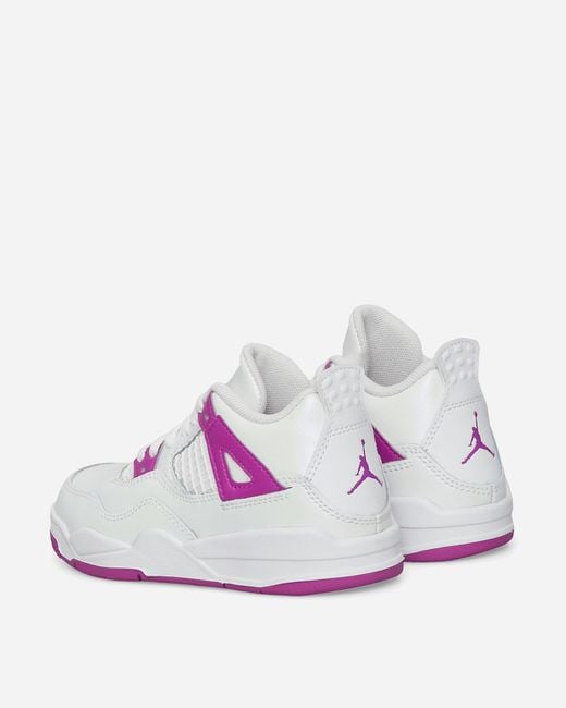 Nike Pink Air Jordan 4 Retro (ps) Sneakers White / Hyper Violet for men
