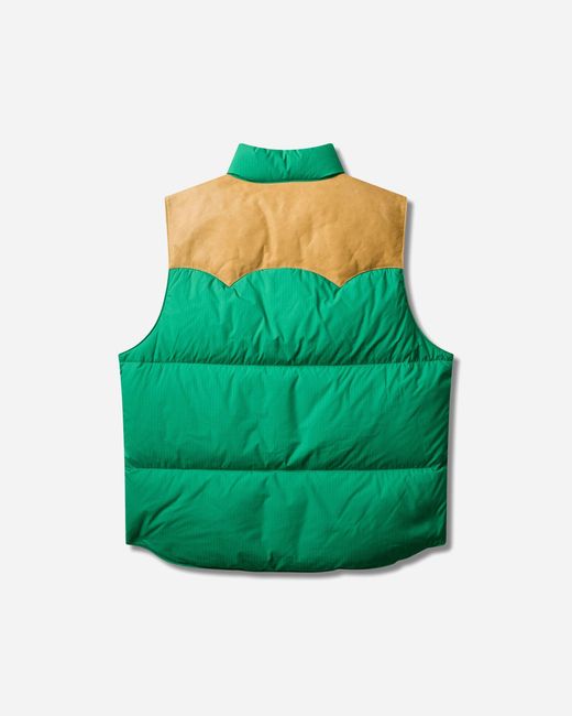 Polo Ralph Lauren Green S Leather-Yoke Down Waistcoat Stem for men