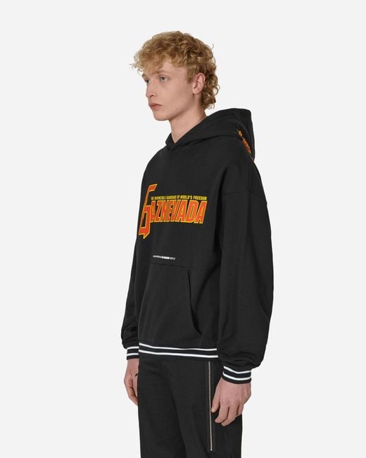 SLAM JAM Black Gaznevada Graphic Hooded Sweatshirt for men