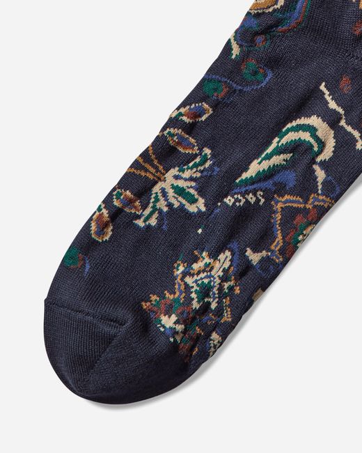 Sacai Blue Floral Socks Navy for men