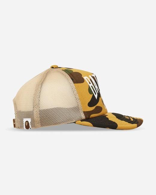 A Bathing Ape Natural 1St Camo Nyc Logo Mesh Cap for men