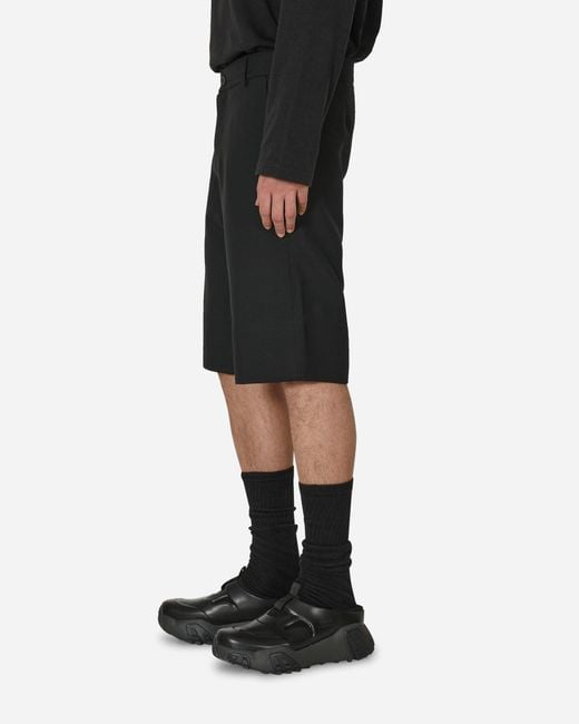 GR10K Black Wool Tailored Shorts for men