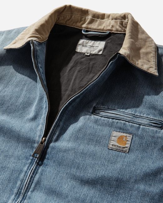 Carhartt Men S Og Detroit Jacket Blue / Dusty H Brown (burst Washed) for men