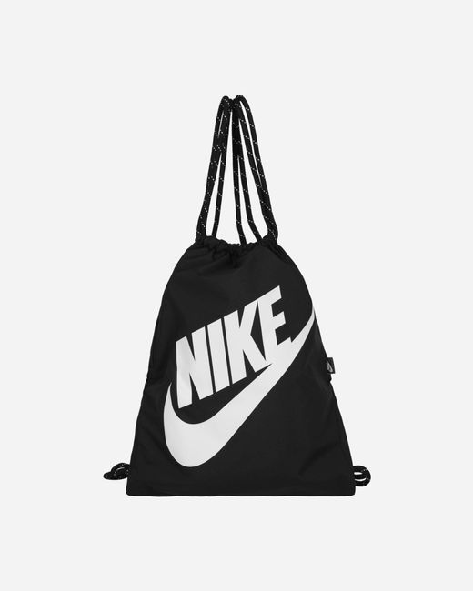 Nike Black Heritage Drawstring Bag for men