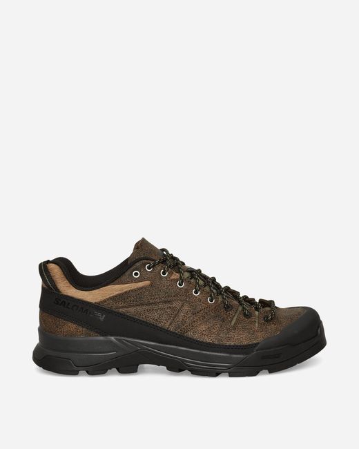 Salomon X-alp Low Distressed Leather Sneakers Dark Earth / Black
