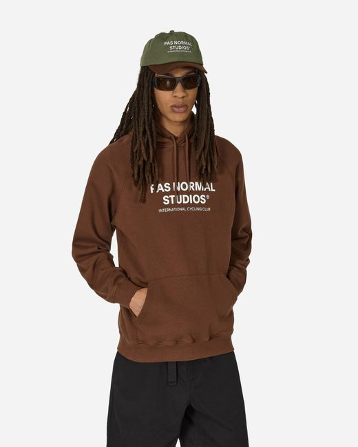 Pas Normal Studios Brown Off-race Logo Hooded Sweatshirt Bronze for men