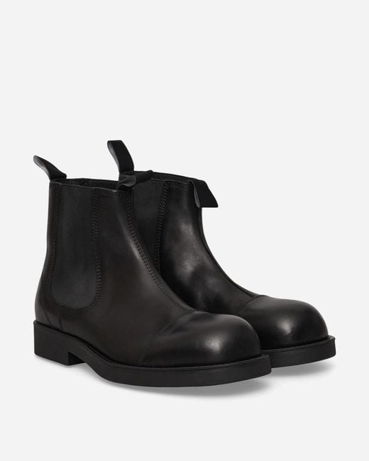 MM6 by Maison Margiela Black Leather Biker Chelsea Boots for men