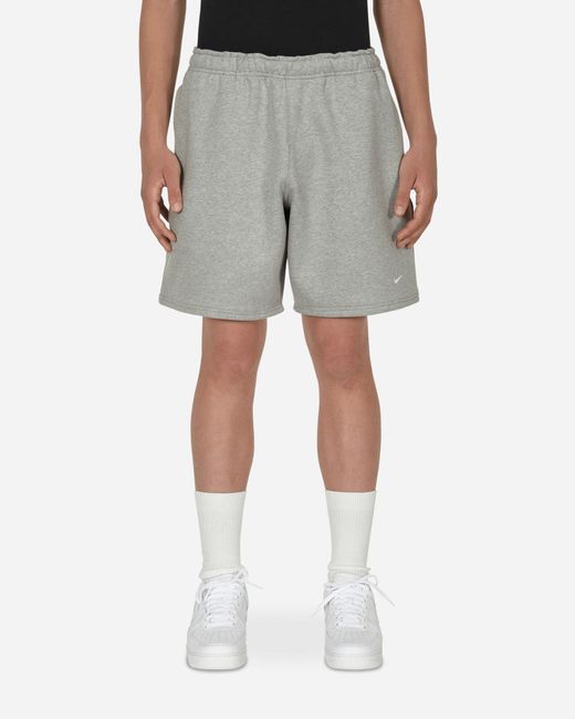 mens grey nike fleece shorts